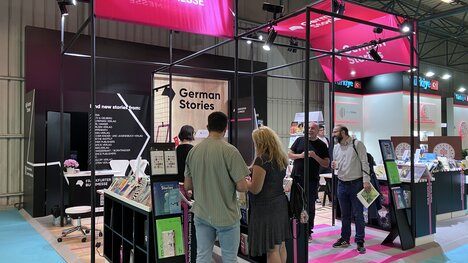 German Stand at Fair in Istanbul 2023 with people on site