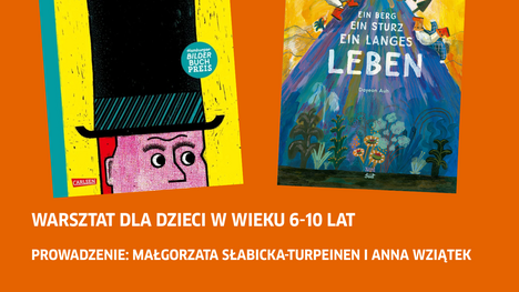 Plakat mit 2 Bilderbuchcovern und Veranstaltungsankündigung