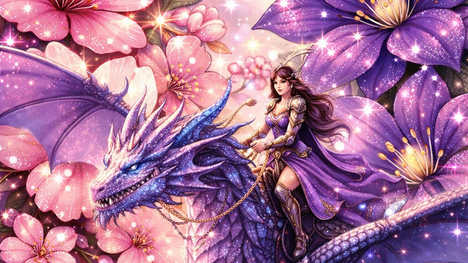 cosyfantasy mit BLüten und Drachen