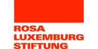 Logo of Rosa Luxemburg Stiftung in red and white