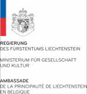 Liechtenstein Doppellogo Ministerium für Gesellschaft Kultur Botschaft Brüssel
