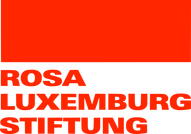 Logo of Rosa Luxemburg Stiftung in red and white