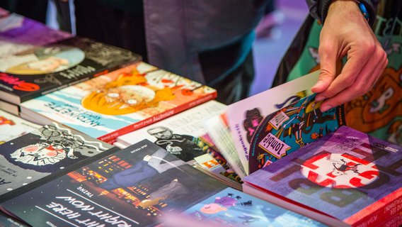 German books at a festival