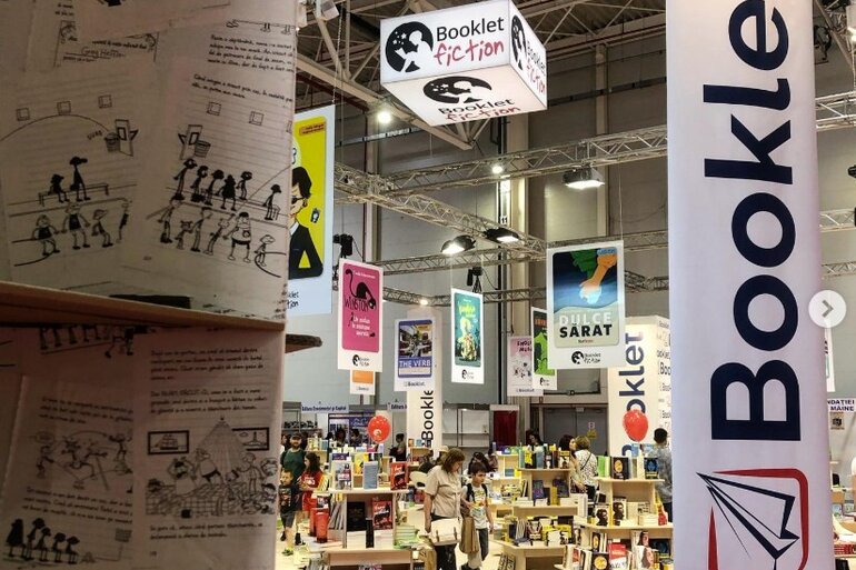 Bookfest Bucharest fair hall and banner